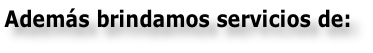 Además brindamos servicios de: